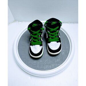 Nike Air Jordan 1 Mid TD Toddler Shoes Black/White/Green Size 8C